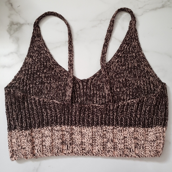 Free People Intimately  Here All Day Brami Sweater Knit Cami Cropped Tan… - Picture 3 of 6